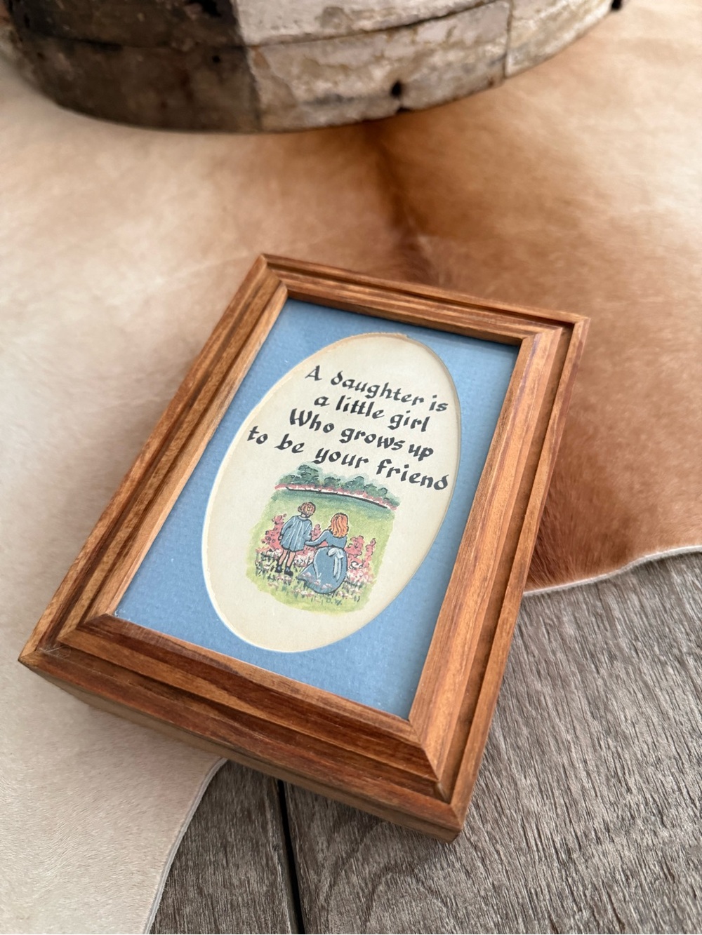 Wooden Box Daughter/Friend Sentiment Plaque - Blue Accent